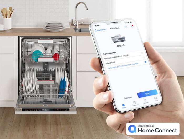 Tính năng kết nối homeconnect siêu tiện lợi của máy rửa Bosch SMS4HCI48E