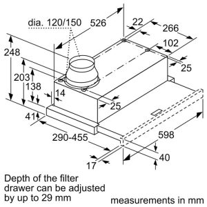 Thông số kỹ thuật của Máy hút mùi Bosch DFM063W56B