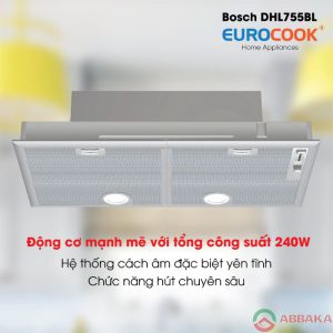 Máy hút mùi Bosch DHL755BL thiết kế âm tủ, sang trọng, tinh tế