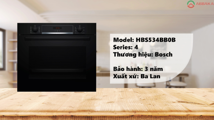 Lò nướng Bosch HBS534BB0B thiết kế sang trọng, tính năng thông minh 
