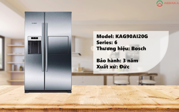 Tủ lạnh Bosch Side By Side KAG90AI20G thiết kế sang trọng, tính năng thông minh