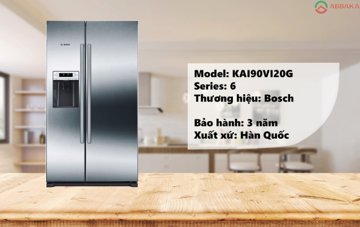 Tủ lạnh Bosch Side By Side KAI90VI20G thiết kế sang trọng, tính năng thông minh