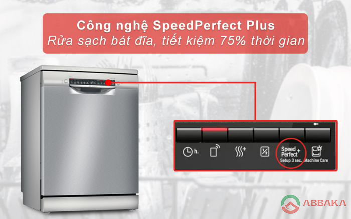 Speed Perfect +: Tăng tốc độ rửa cho Máy rửa bát Bosch SMV6ZCX42E 