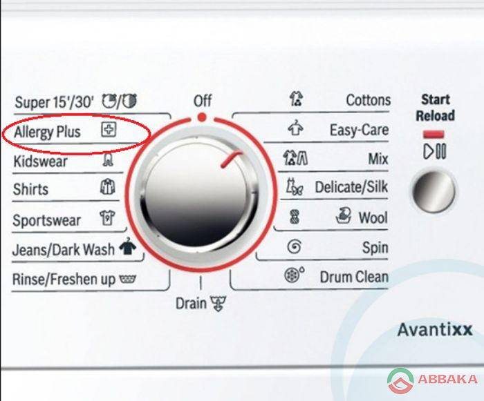 Chức năng Allergy Plus của máy giặt Bosch WAW28480SG