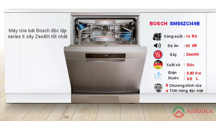 Máy rửa bát Bosch SMS6ECI93E nhập khẩu Châu Âu