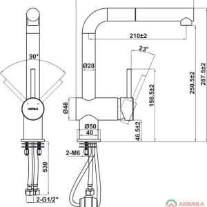Thông số kỹ thuật của Vòi bếp Hafele HT21-GH1P250