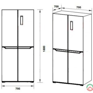 Thông số kỹ thuật của Tủ lạnh 4 cửa HF-MULB