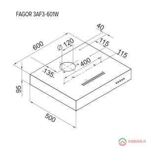 Thông số kỹ thuật của Máy hút mùi Fagor 3AF3-601W