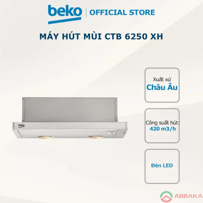 Máy hút mùi Beko CTB 6520 XH nhập khẩu Châu Âu