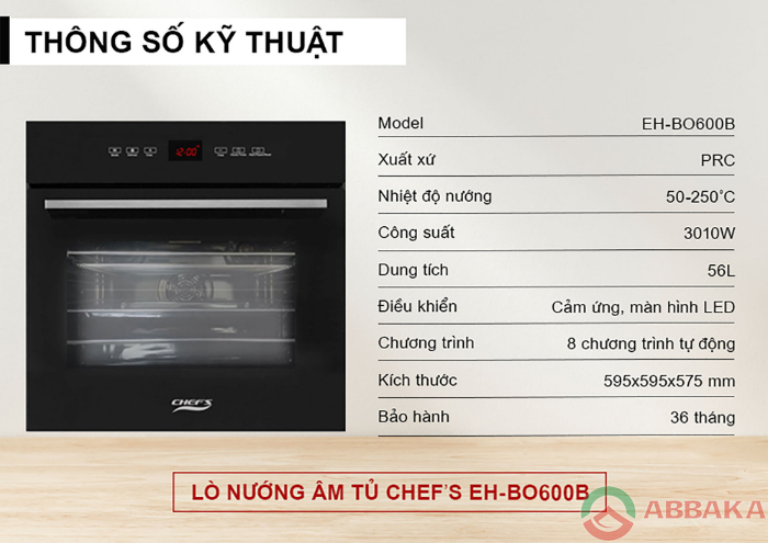 Thông tin về Lò nướng Chefs EH-BO600B