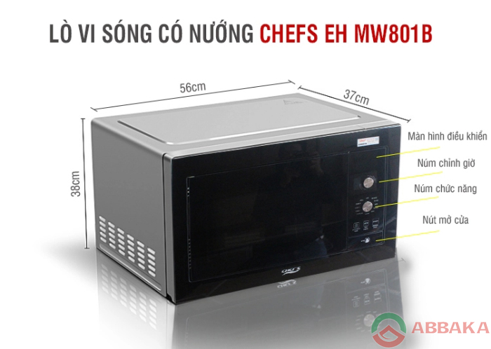 Thông số kỹ thuật của Lò vi sóng Chefs EH-MW801B