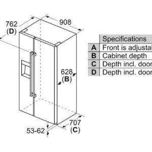 Thông số kỹ thuật của Tủ lạnh Bosch KAI93VIFP