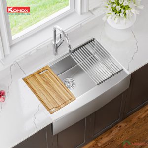 Chậu rửa Konox Workstation – Apron Sink KN8051AS Curve thiết kế sang trọng