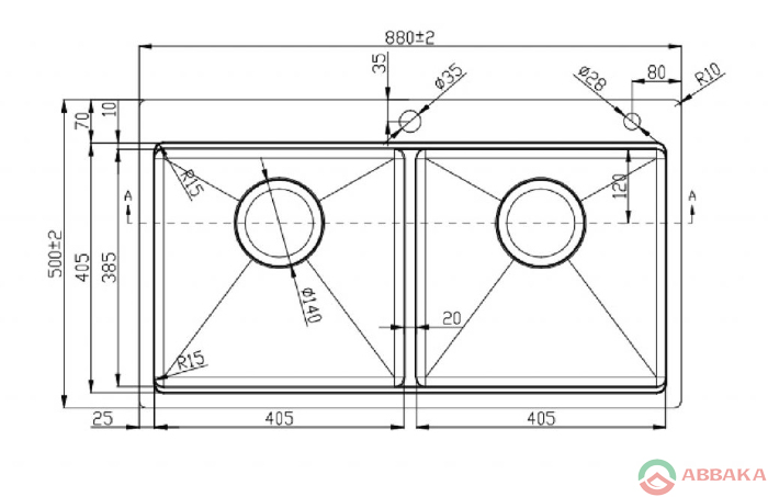 Thông số kỹ thuật của Chậu rửa Konox Workstation – Topmount Sink KN8850TD