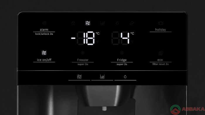 Bảng điều khiển của Tủ Lạnh Side By Side Bosch KAD93ABEP